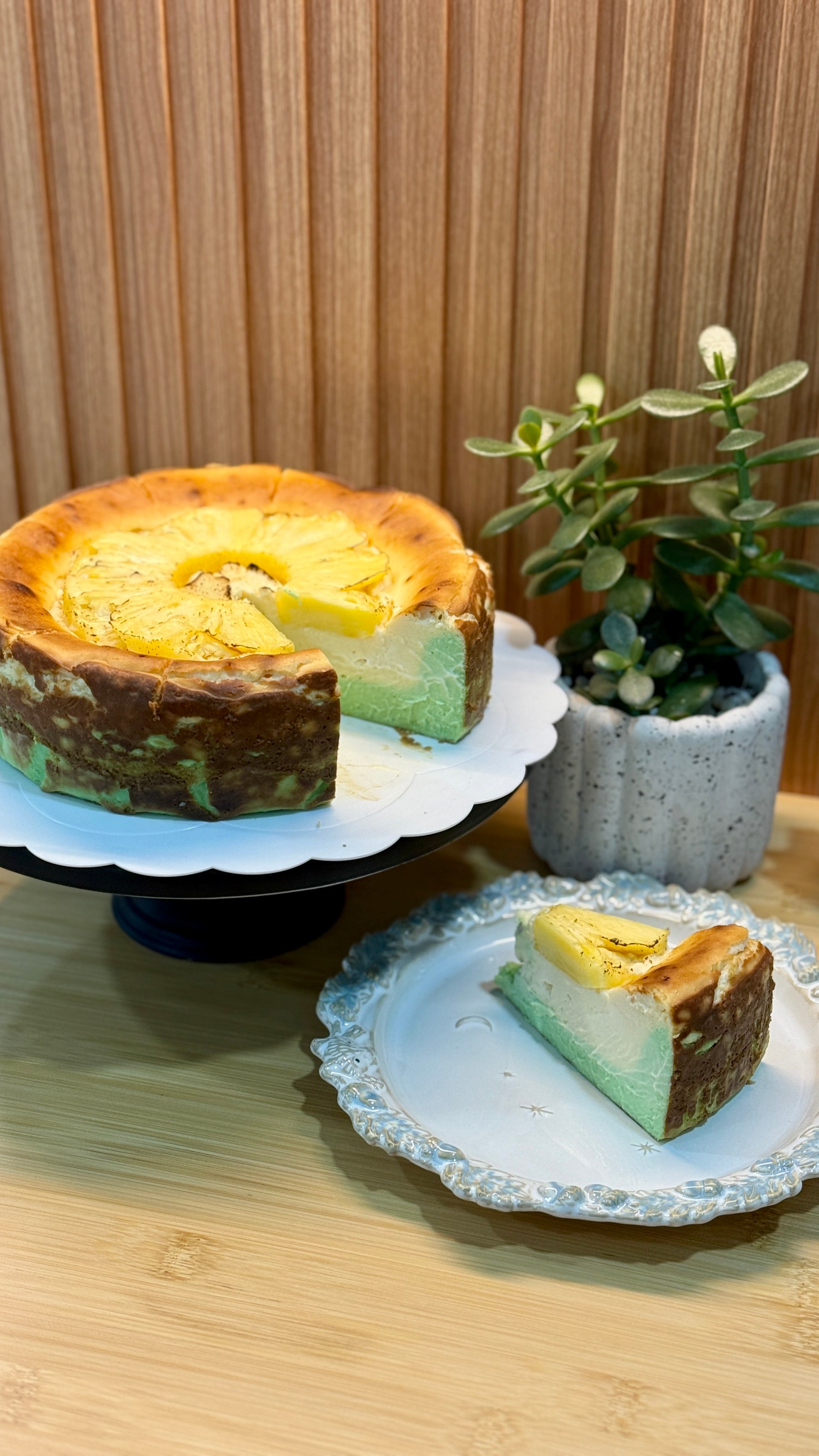 Pandan Pineapple Burnt Cheese